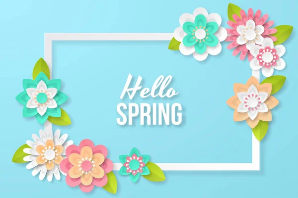 Våren Bakgrund Med Vackra Färgstarka Blomma Kan Användas För Mallen — Stock vektor
