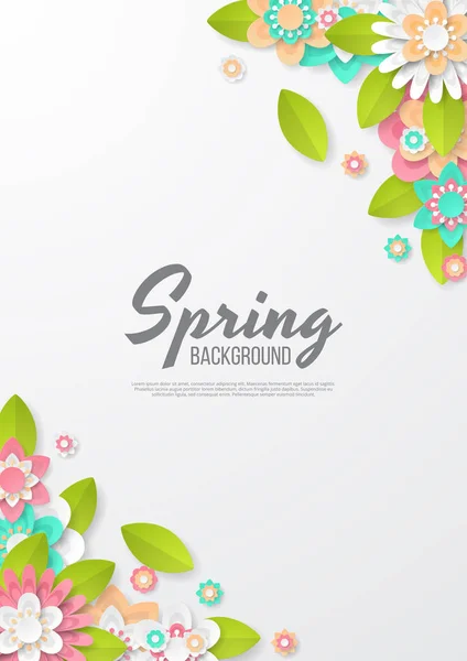 Frühling Hintergrund Mit Schönen Bunten Blume Kann Für Vorlage Banner — Stockvektor