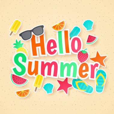 Yaz vektör arka plan. Kağıt kesiği. Can için afişler, duvar kağıdı, kullanılan el ilanları, davet, afiş, broşür. Vektör çizim