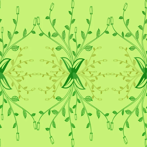 Шаблон зеленый лист куста абстракции графики флоры — стоковый вектор