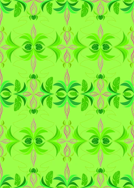 Muster Abstraktion Tapete grün tropischen Blättern Design Flora rosa — Stockvektor
