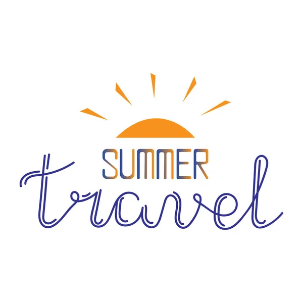 Summer Travel Lettering Typography Calligraphy Vector Illustration — Stock Vector