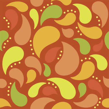 Paisley vektör seamless modeli. Sonbahar renkleri. İçin kumaş, baskılar, duvar kağıdı tasarım.