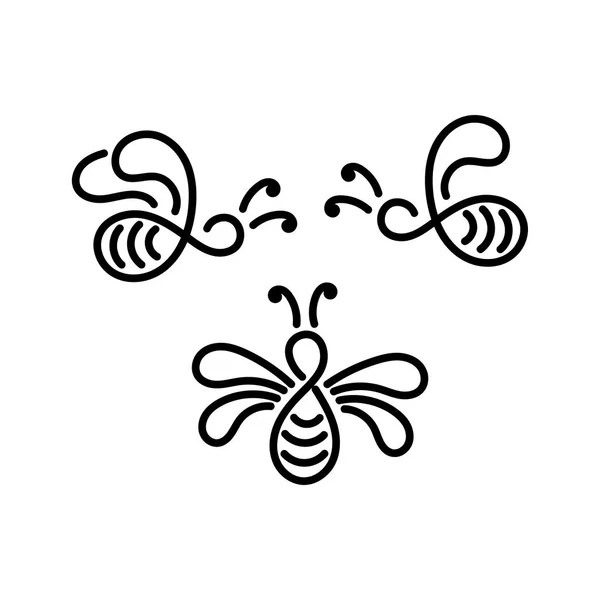 Bienen Vektor Umriss Logo — Stockvektor