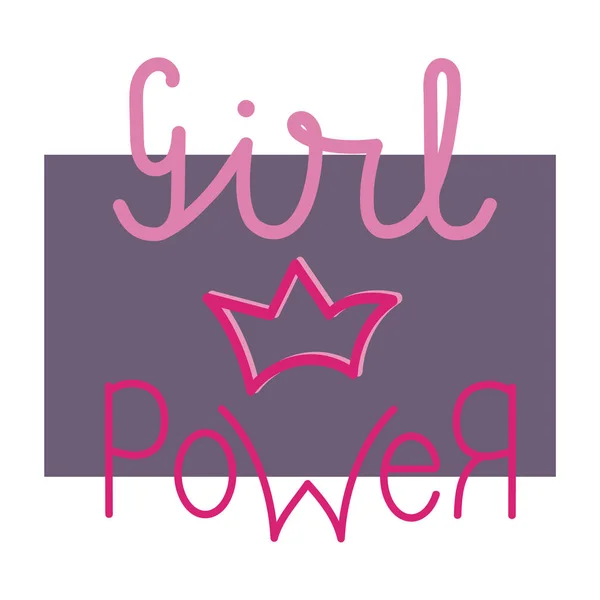 Κορίτσι Δύναμη Φεμινιστικό Σύνθημα Γράμματα Στο Χέρι Εικονογράφηση Διάνυσμα — Διανυσματικό Αρχείο