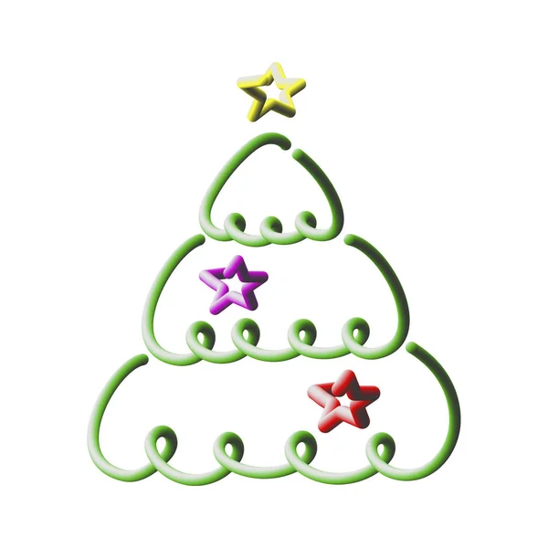 Árbol Navidad Ilustración Vectorial Tridimensional — Vector de stock