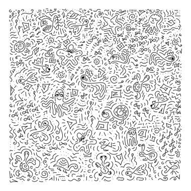 El çizimi doodle. Arka plan. Deniz. Vektör çizim