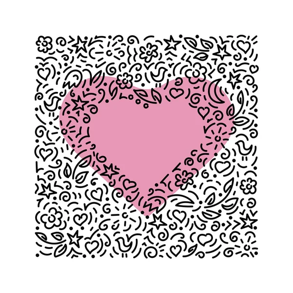 Dessine Des Griffes Coeur Design Pour Carte Postale Affiche Invitation — Image vectorielle