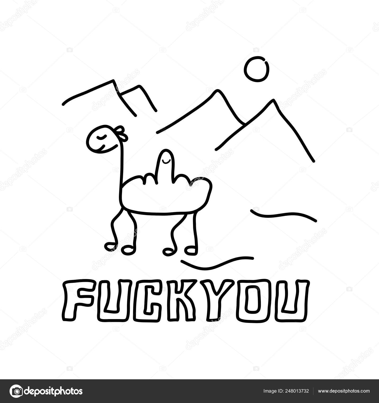 Cute camel. Fuck you, symbol. Vector illustration. Stock Vector by  ©axenova-n.yandex.ru 248013732