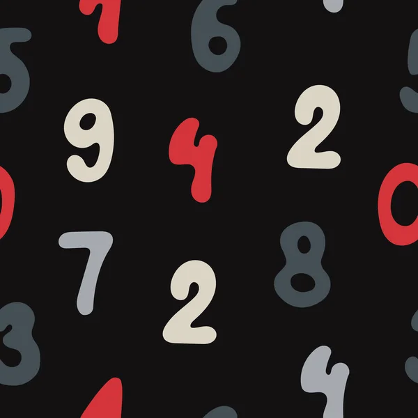 Seamless pattern with hand drawn numbers — ストックベクタ