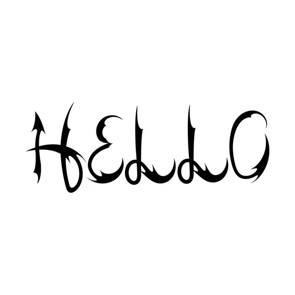 Tekst Hello-hand-belettering, typografie, kalligrafie. Vector — Stockvector