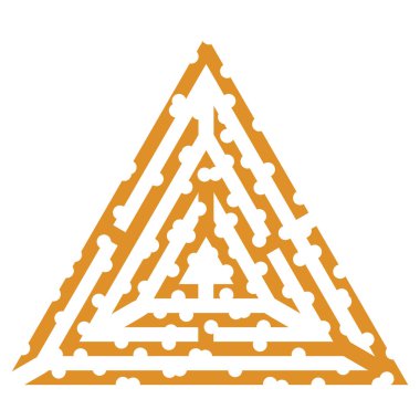 Basit üçgen labirent. Giriş ve çıkış. Vector Illustration ile labirent.