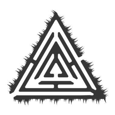 Basit üçgen labirent. Giriş ve çıkış. Vector Illustration ile labirent.