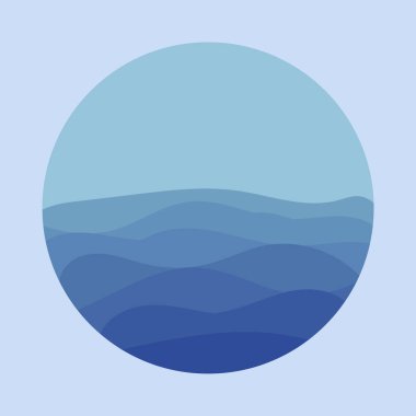 Deniz dalgaları, harfler için vektör tasarım şablonu, tebrik kartları