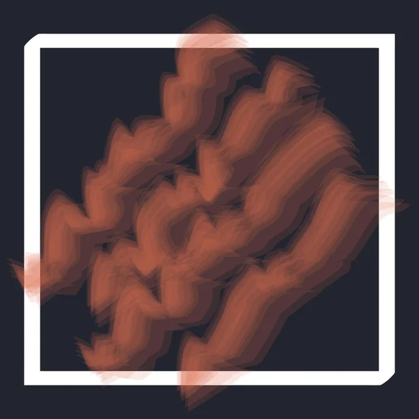 Vektor Pinsel streicht Korallenfarbe auf dunklem Hintergrund, weißer quadratischer Rahmen für Text. — Stockvektor