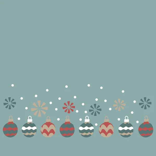 Vánoční koule, sněhové vločky. Vektorová ilustrace pro přání, plakáty a pozvánky. Místo pro text — Stockový vektor