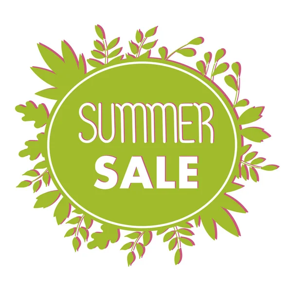Yaz İndirimi. Yapraklarla çerçeve. Vektör