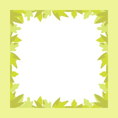 Yaprakları ile bitkilerin dalları vektör çerçeve. Kart tasarım şablonu, davetiye, tebrik kartı ve daha fazlası.