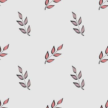 Kusursuz desen. Basit el çizilmiş çiçek motifi . Yaprakları fırça ile boyanmış dallar. Kumaşlar, Duvar Kağıtları, albüm kapakları, telefon kılıfları için uygundur. Vektör çizimi