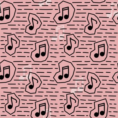 Kesintisiz desen Doodle tarzında müzik notu .
