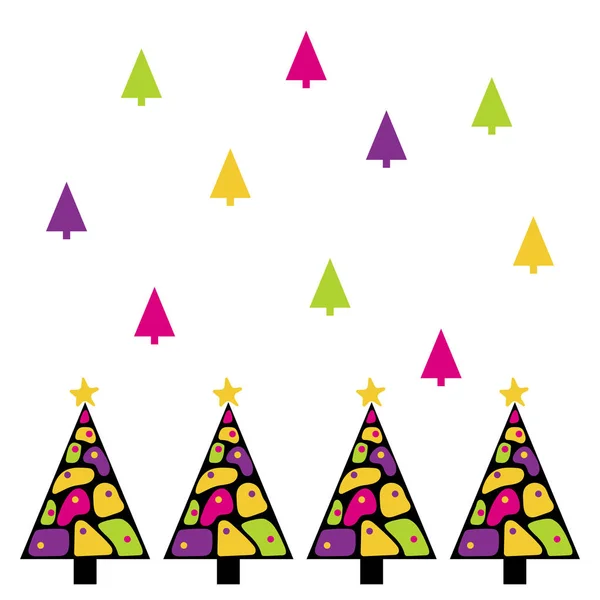 Διανυσματικό μοτίβο με φωτεινά χριστουγεννιάτικα δέντρα στο στυλ του Μέμφις. — Διανυσματικό Αρχείο