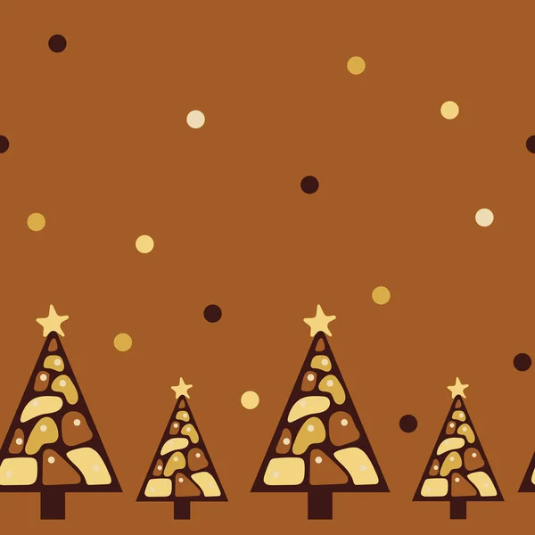 Frontière sans couture. Des sapins de Noël au chocolat. Différents types de chocolat . — Image vectorielle