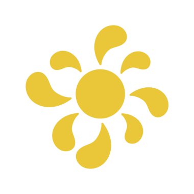 Sarı stilize güneş.