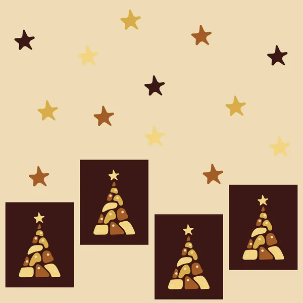 Árboles de Navidad de chocolate. Diferentes tipos de chocolate . — Vector de stock