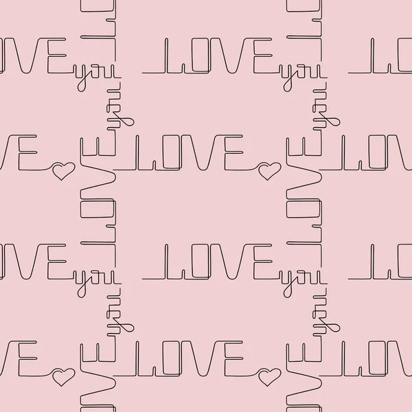 Love you letras sobre fondo rosa, para el fondo — Vector de stock