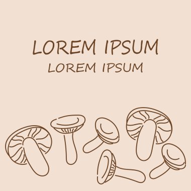 Vektör Mantarları. Poster, kart, t-shirt kompozisyonu, el çizilmiş stil baskı. pastel renk.