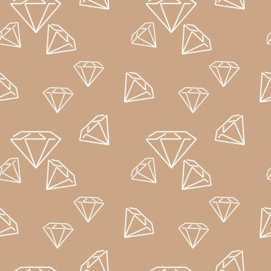 Elmas ile vektör dikişsiz desen. Elle çizilmiş arka plan. Duvar Kağıdı, desen dolguları, web sayfası arka plan, yüzey dokular, kumaşlar için kullanılabilir