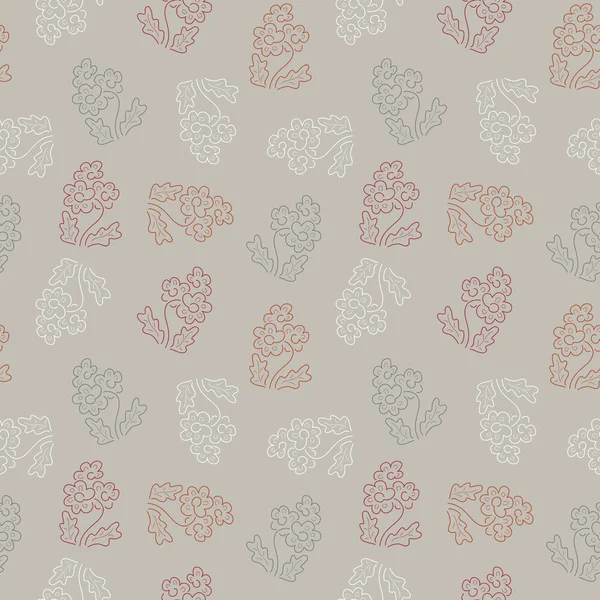 Çiçek dikişsiz desen. Vektör dokuları. Asil gri bir arka plan üzerinde basit narin çiçekler. Çiçek rengini yazdır.