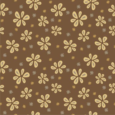 Vektör Dikişsiz renkli çiçek deseni. Minimalist elemanları ile düz botanik süs.