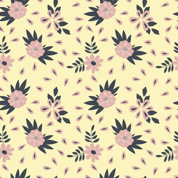 Seamless pattern. Simple flat floral motif . Suitable for fabrics, Wallpapers, album covers, phone cases. Vector