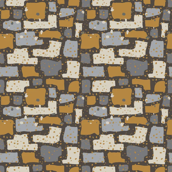 Suelo de terrazo textura fondo, superficie de mármol, patrón de piedra, manchas caóticas . — Vector de stock