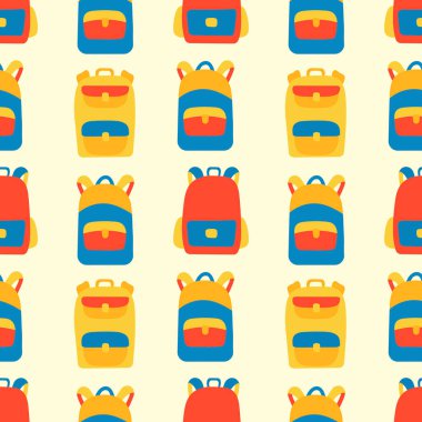 Okulun kusursuz bir düzeni var. Güzel karalamalar, sırt çantaları, defterler, elle çizilmiş kitaplar. Renkli komik vektör çizimi. Okul malzemeleri, kumaş ve diğer yüzeyler için arka plan