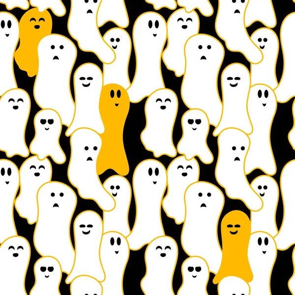 Güzel el çizimi hayaletler. Kusursuz desen. Kumaş, kağıt ve diğer yüzeyler için arkaplan