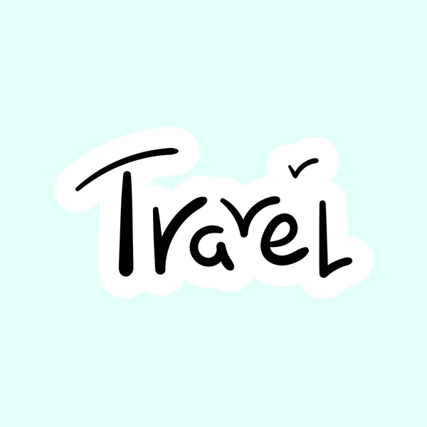 Travel Lettering Hand Lettering Seagull Sticker Vector Illustration White Background — Stock Vector