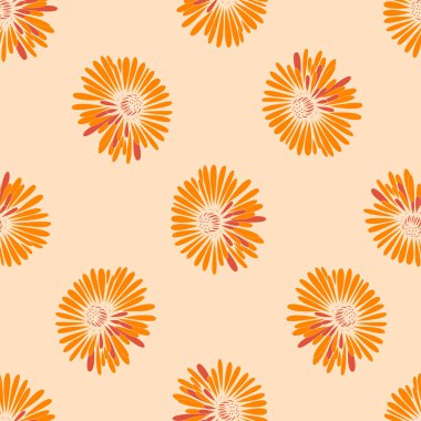 Asters 'la kusursuz çiçek deseni Dahlias. Kumaş ve diğer yüzeyler için botanik arka plan. Vektör illüstrasyonu