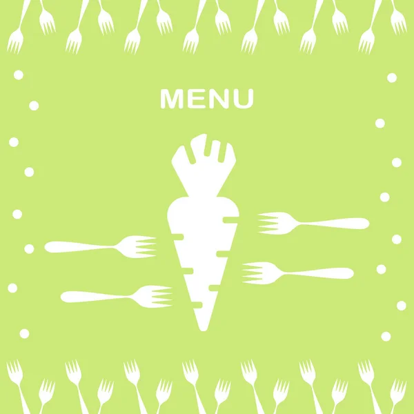 Шаблони Дизайну Меню Вегетаріанство Здорове Харчування Столові Прибори Морква Білий — стоковий вектор