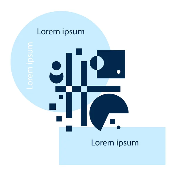 Cartel Geométrico Bicolor Diseño Portada Patrón Geométrico Minimalista Cuadrados Círculos — Vector de stock