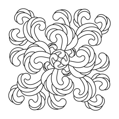 Dalgalı taç yapraklarından oluşan etnik desenler, güzel klasik çiçek desenleri, çiçek süsü. Vektör Danteli biçimi .