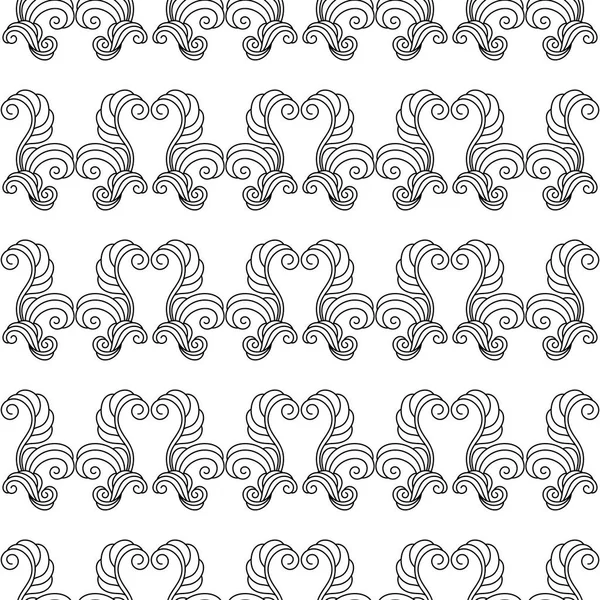 Abstrato padrão vintage sem costura desenhado à mão com elementos decorativos. Fundo retro elegante. Vetor Ilustração de luxo — Vetor de Stock