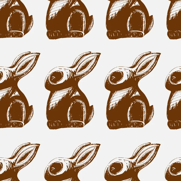 Sömlös choklad hare print — Stock vektor