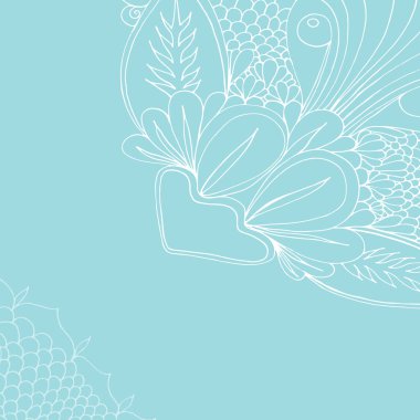 Beyaz çiçek desenli, dantel süs