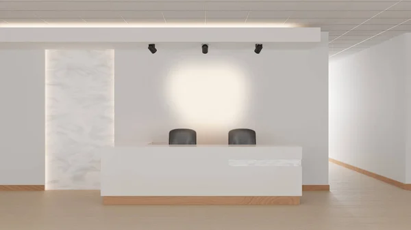 Empfang Einem Büro Mit Hellen Marmorwandelementen Darstellung Mock — Stockfoto