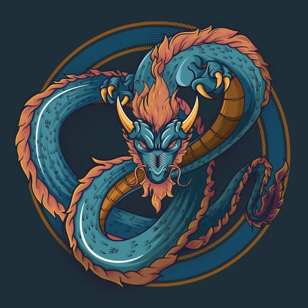 Oeuvres Art Dragon Chinois Vactor — Image vectorielle