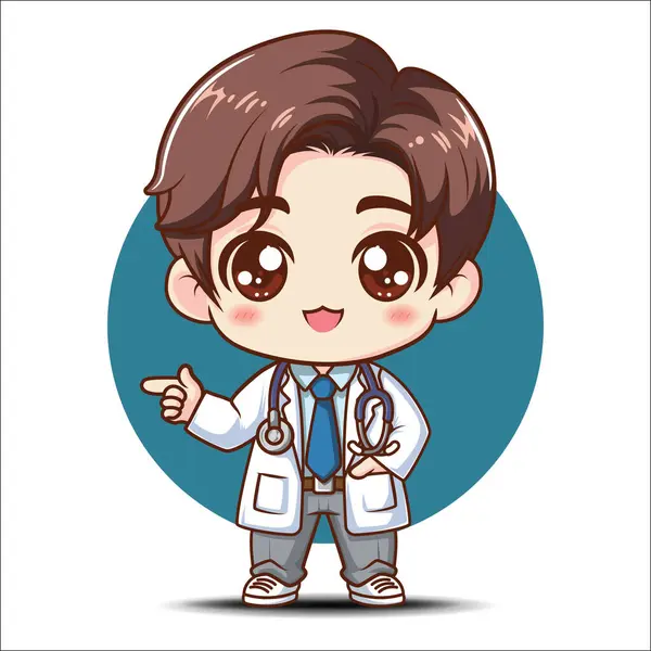 Cute Cartoon Doctor Vector — Stock Vector