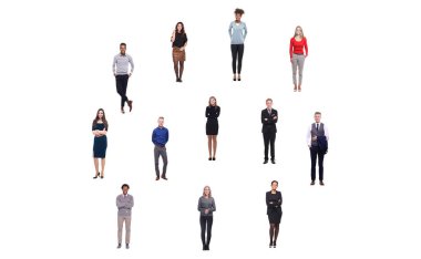 Beyaz arka planda farklı kişiler kümesi