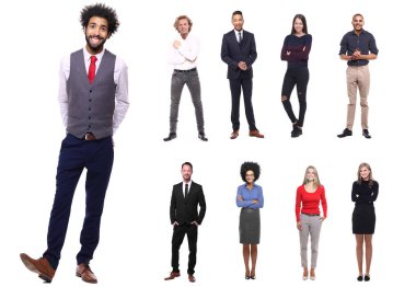 Afro-Amerikalı işadamı çok ırklı insanların arka plan üzerinde